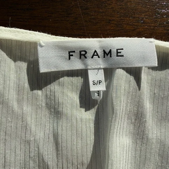 Frame Denim White Ruched Blouse - Picture 2 of 2